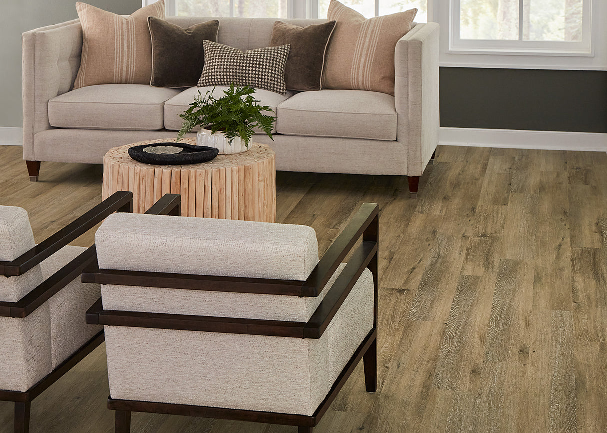 5mm w/pad Canton Brook Oak Waterproof Rigid Vinyl Plank Flooring 6 in. Wide X 48 in. Long