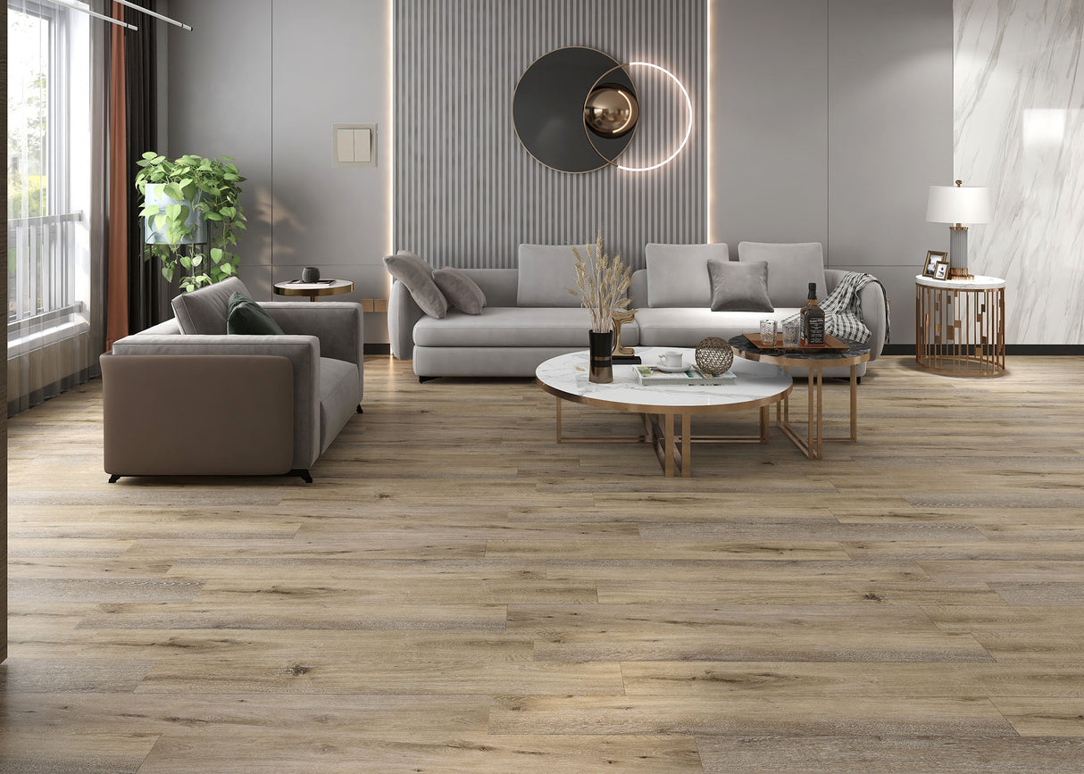 5mm w/pad Canton Brook Oak Waterproof Rigid Vinyl Plank Flooring 6 in. Wide X 48 in. Long