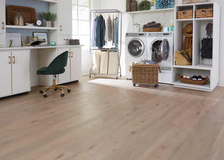 6.5 mm w/pad Sanderling Oak Waterproof Rigid Vinyl Plank Flooring 9 in. Wide X 60 in. Long