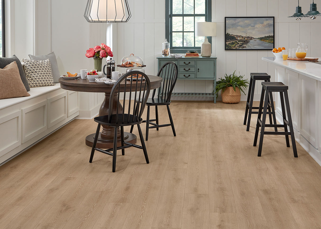 9mm w/pad Lake Lager Oak Water-Resistant Hybrid Resilient Flooring 7.56 in. Wide x 50.63 in. Long
