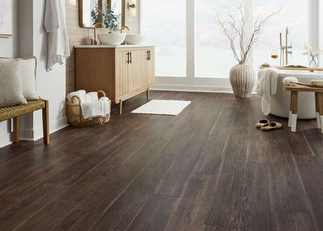 8mm w/pad Parker Peak Walnut Waterproof Rigid Vinyl Plank Flooring 7.13 in. Wide x 60 in. Long