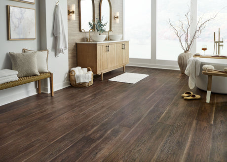 8mm w/pad Parker Peak Walnut Waterproof Rigid Vinyl Plank Flooring 7.13 in. Wide x 60 in. Long - Sample