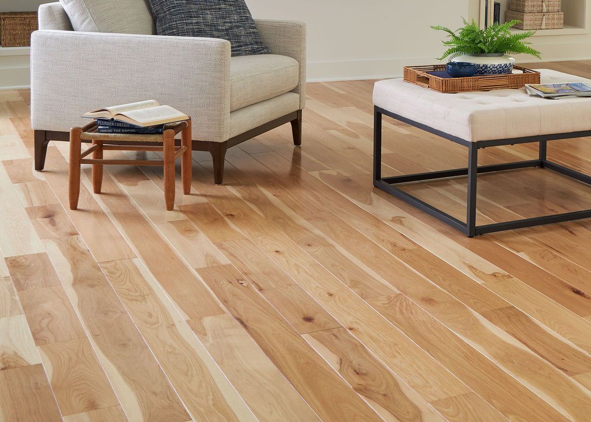 3/4 in. Natural Hickory Prefinished Solid Hardwood Flooring 3.25 in. Wide