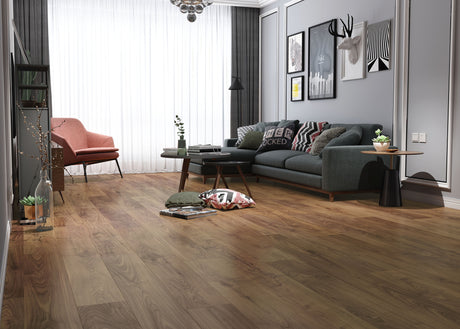 6.5mm w/pad Vancouver Walnut Waterproof Rigid Vinyl Plank Flooring 8 in. Wide X 60 in. Long