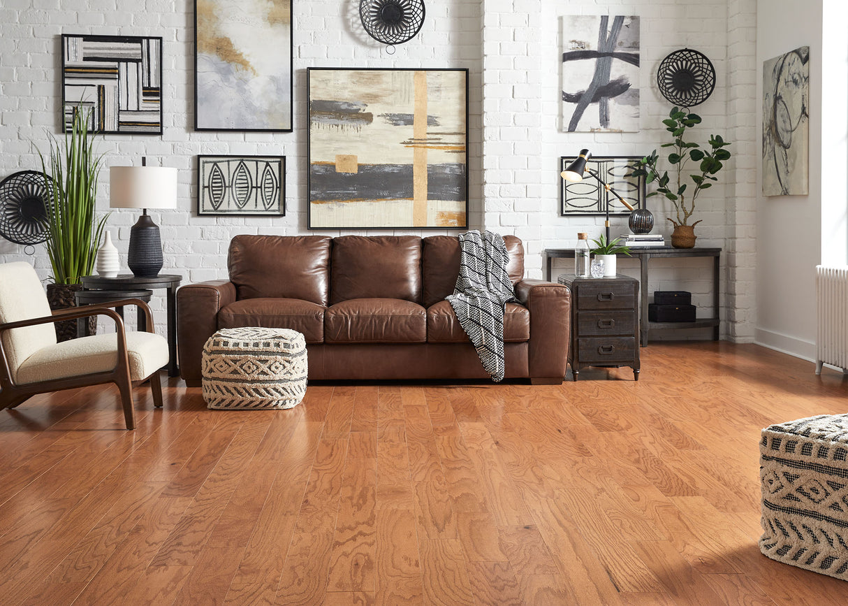 3/8 in. Gunstock Oak Engineered Hardwood Flooring 5 in. Wide - Sample