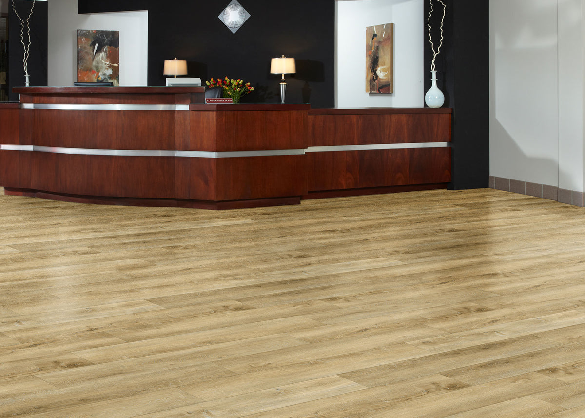 6mm w/pad Island Oak Waterproof Rigid Vinyl Plank Flooring 7.08 in. Wide x 60 in. Long