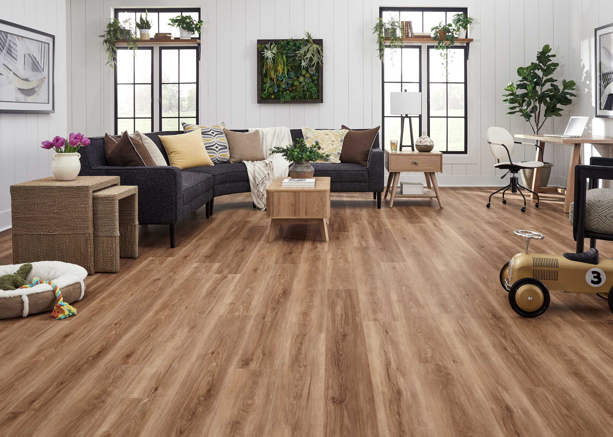 6mm w/pad Roosevelt Oak Waterproof Rigid Vinyl Plank Flooring 7.08