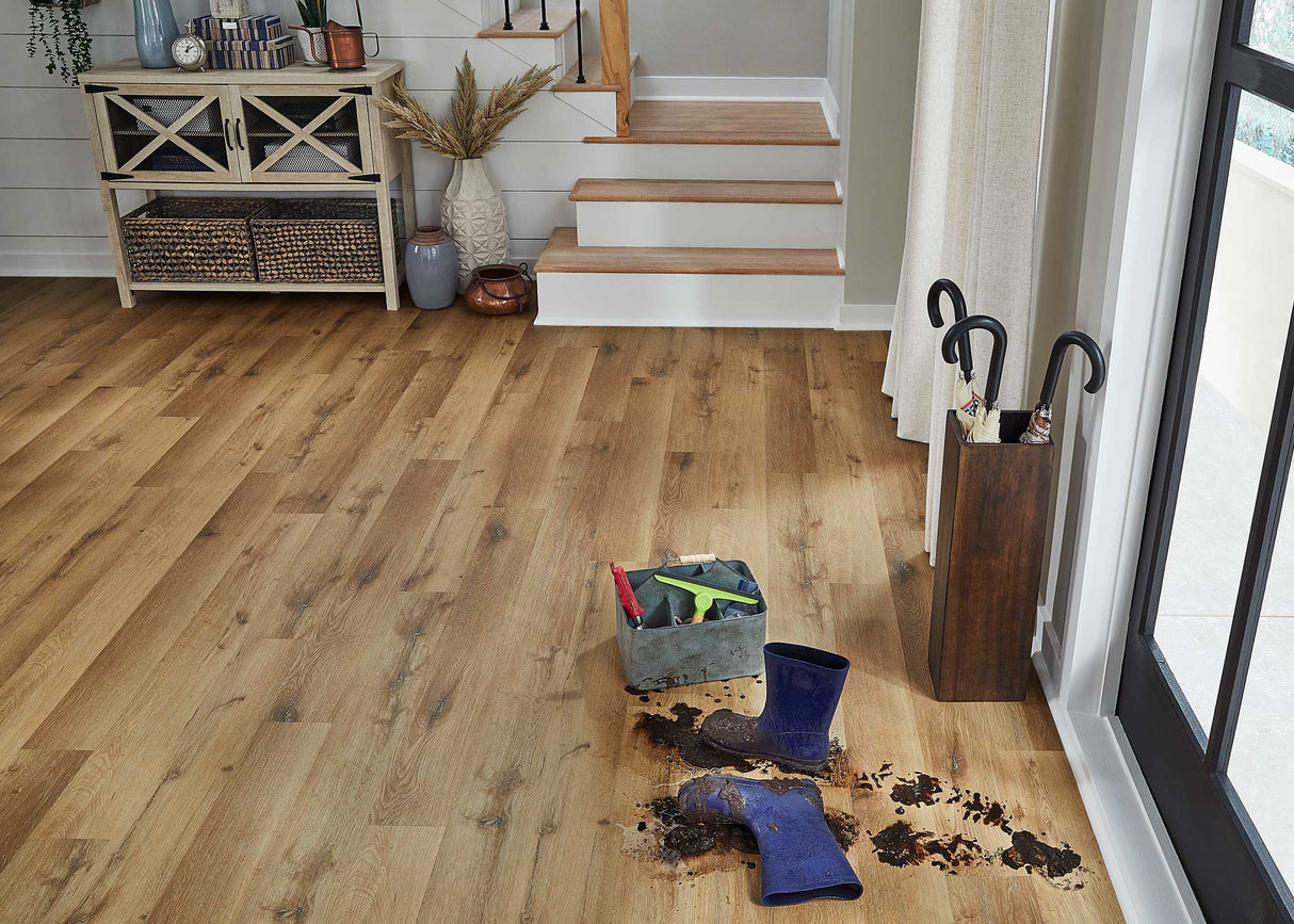 5mm w/pad Woodley Oak Waterproof Rigid Vinyl Plank Flooring 6 in. Wide x 48 in. Long