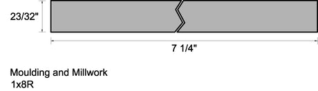 WM S4S 23/32 in. Thick x 7-1/4 in. Tall x 8 ft. Length PFJ Craftsman Baseboard