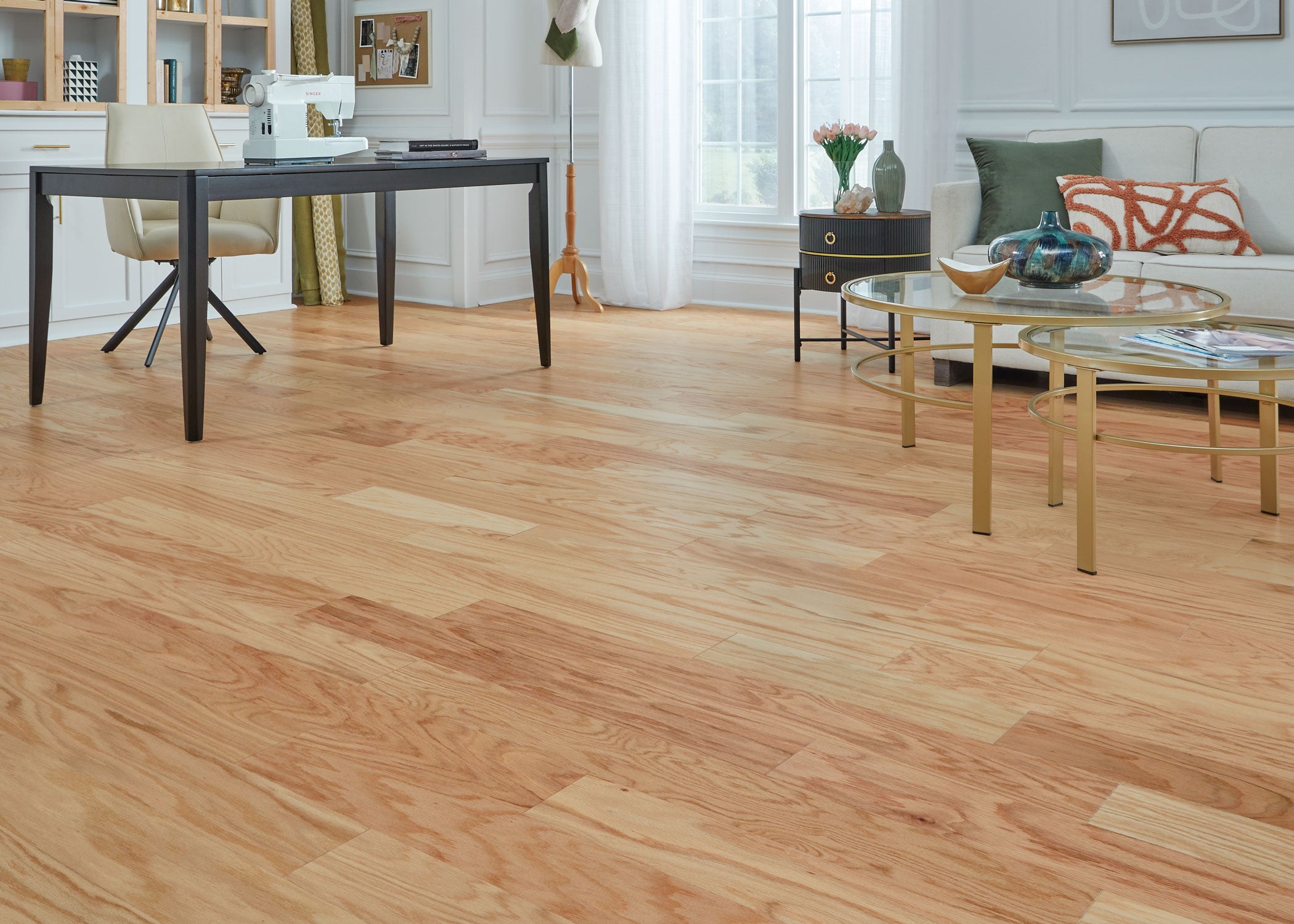 3/8 in. Red Oak Ridge Quick Click Engineered Hardwood Flooring