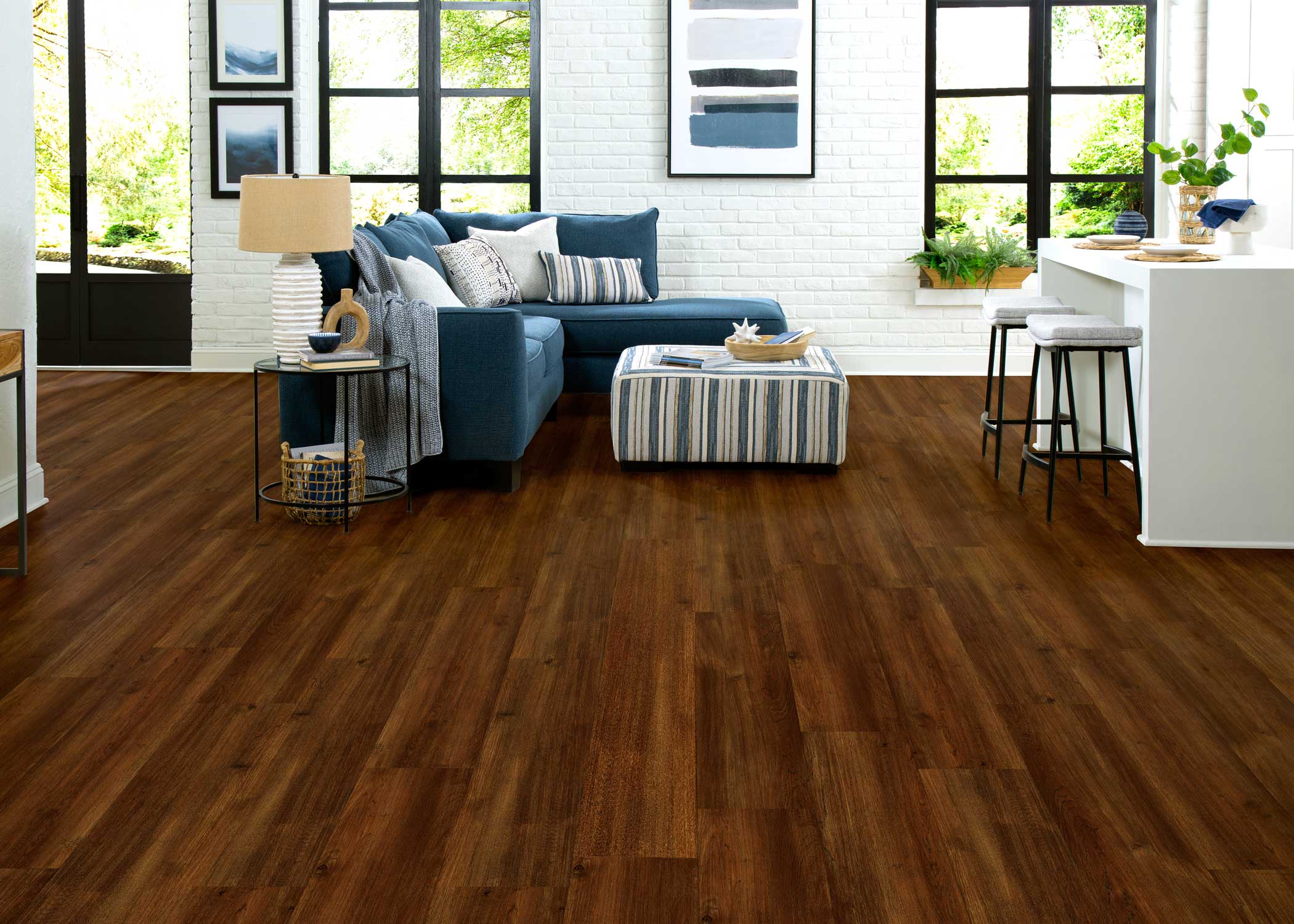 8mm w/pad Revere Oak Waterproof Rigid Vinyl Plank Flooring 8.98 in