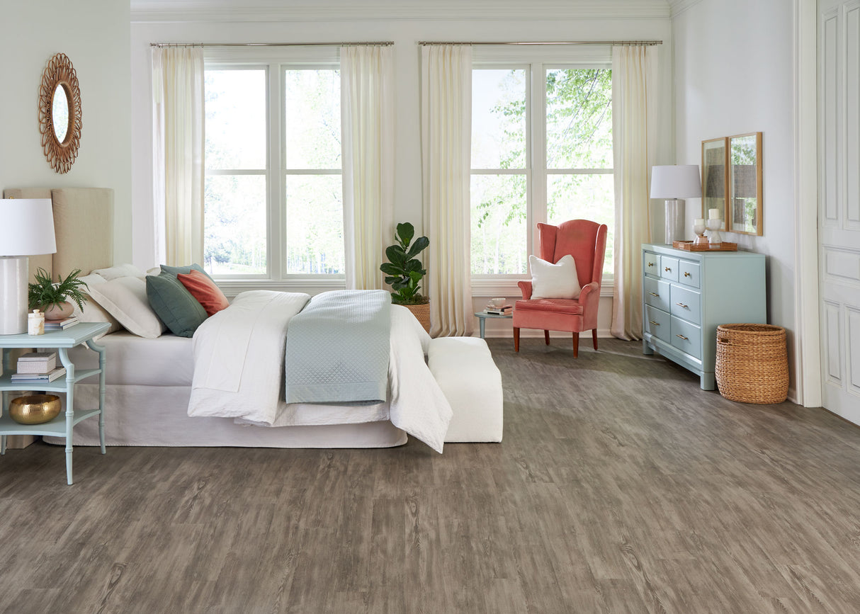 5mm w/pad Sandston Oak Waterproof Rigid Vinyl Plank Flooring 5.75 in. Wide x 48 in. Long