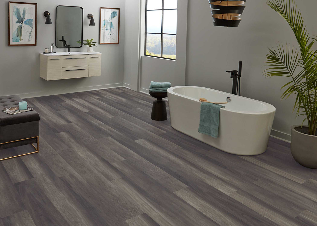6mm w/pad Stormy Glen Oak Waterproof Rigid Vinyl Plank Flooring 7.56 in. Wide x 60 in. Long