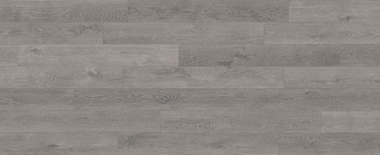 8mm w/pad Night Heron Oak Water-Resistant Hybrid Resilient Flooring 6.97 in. W x 50.79 in. L - Sample