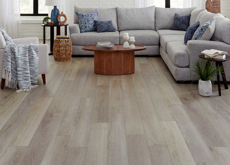 8mm w/pad Fox Hill Oak Water-Resistant Hybrid Resilient Flooring 6.97 in. Wide x 50.79 in. Long