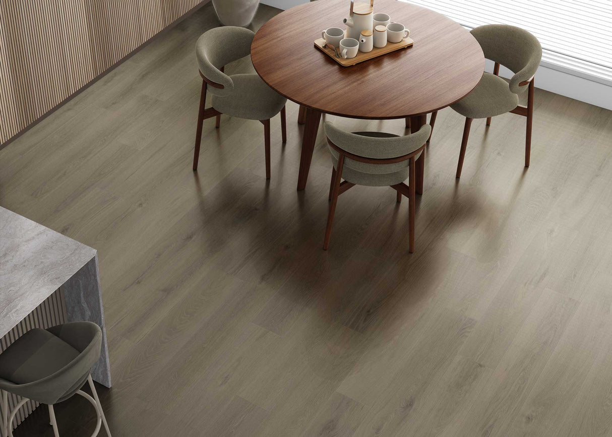 8mm w/pad Moonflower Bay Oak Water-Resistant Hybrid Resilient Flooring 6.97 in. Wide x 50.79 in. Long