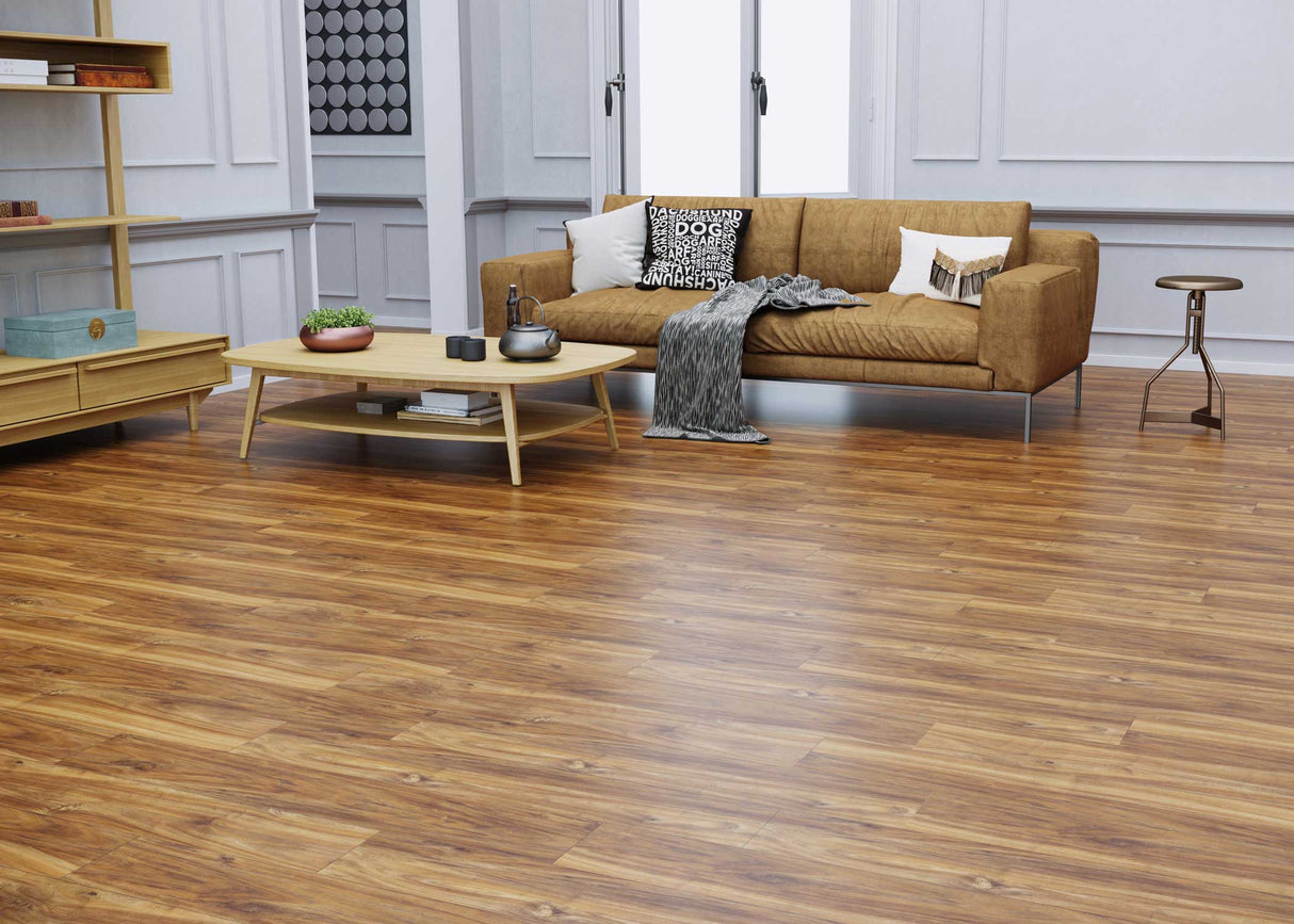 5mm w/pad Gresham Teak Waterproof Rigid Vinyl Plank Flooring - Sample