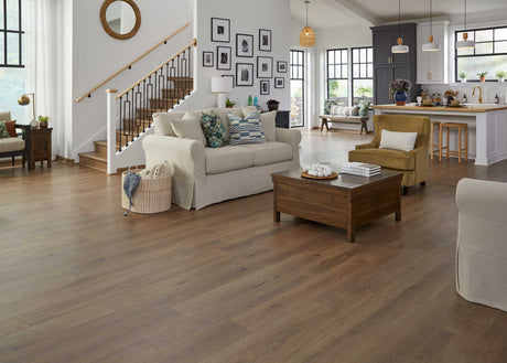8mm w/pad Hazelton Oak Water-Resistant Hybrid Resilient Flooring 6.97 in. Wide x 50.79 in. Long