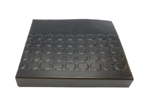 Rubber Raised Circular Stair Tread Square Nose 12.63" x 48" Black