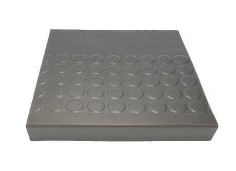 Rubber Raised Circular Stair Tread Square Nose 12.63" x 48" Charcoal