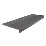 Rubber Light Duty Rib Design Stair Tread Square Nose 12.63" x 48" Charcoal