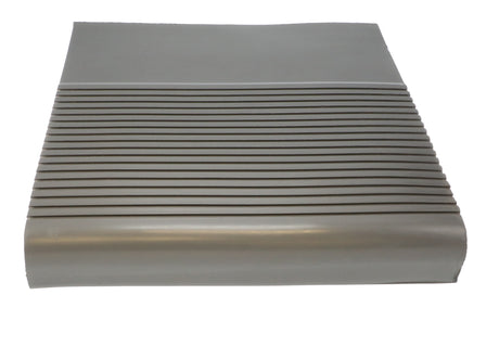 Rubber Light Duty Rib Design Stair Tread Round Nose 12.63" x 48" Charcoal