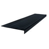 Rubber Low Profile Raised Circular Stair Tread Square Nose 12.25"x 48" Black