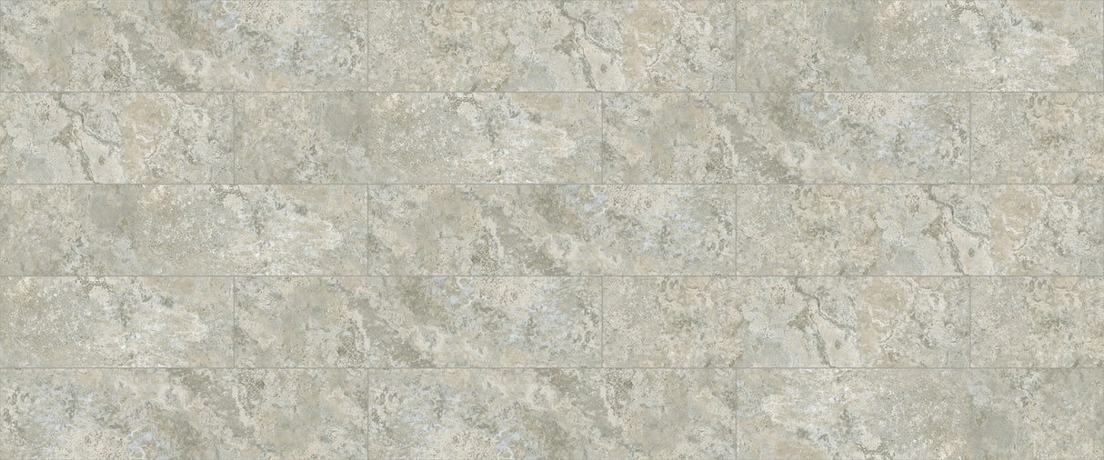 7mm w/pad Antico Travertine TruGrout Waterproof Rigid Vinyl Tile Flooring 12 in. Wide x 48 in. Long