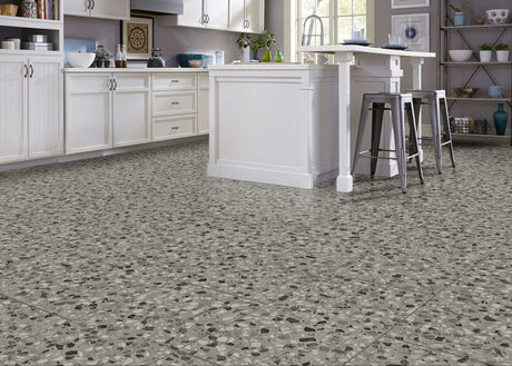 7mm w/pad Grigio Terrazzo TruGrout Waterproof Rigid Vinyl Tile Flooring 12 in. Wide x 48 in. Long