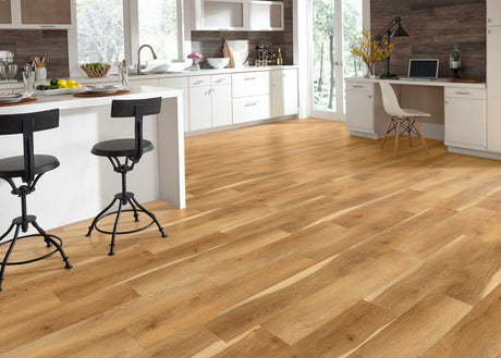 8mm w/pad Clay Harbor Hickory Waterproof Rigid Vinyl Plank Flooring 9.13 in. Wide x 60 in. Long