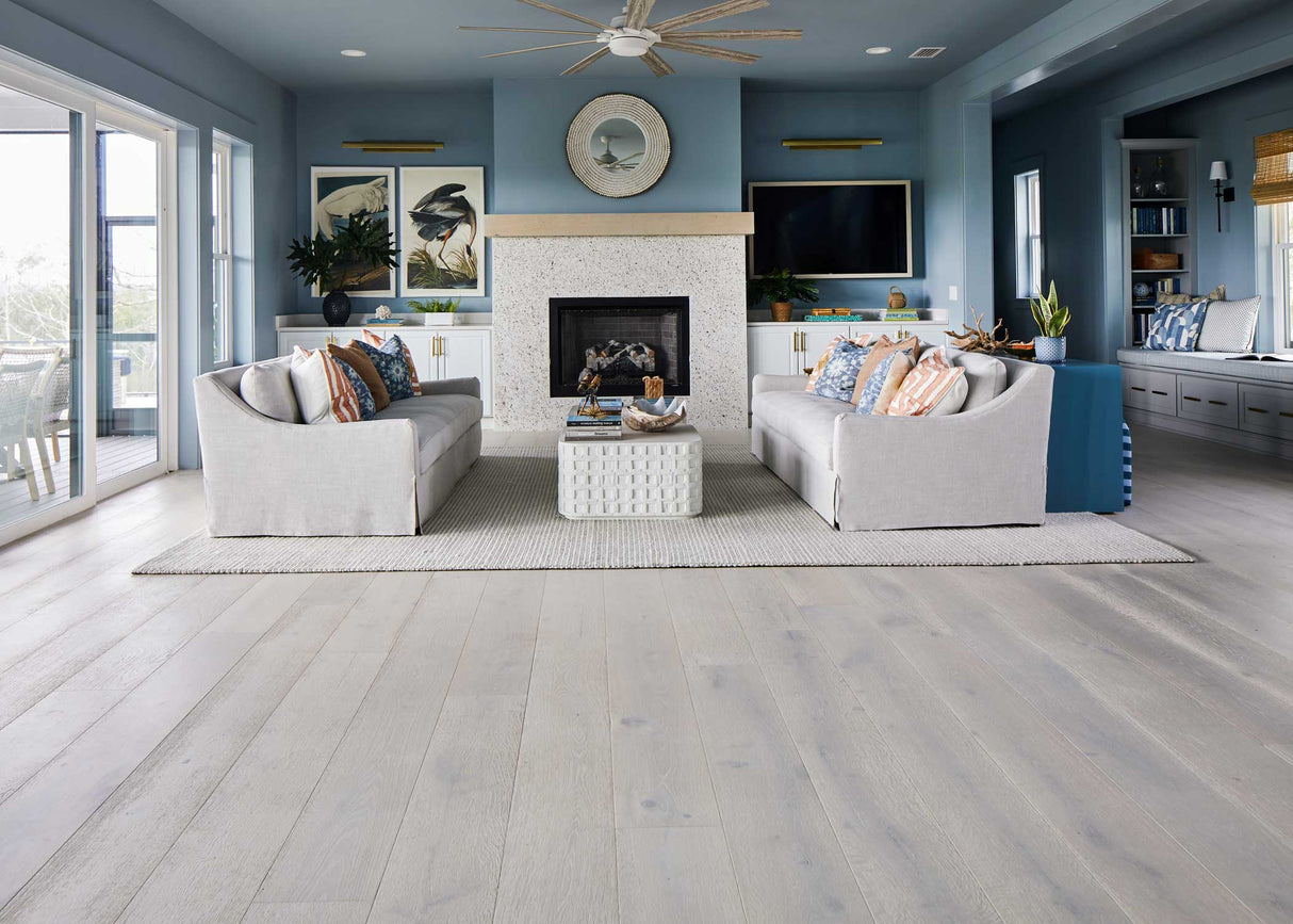 5/8 in. Clearwater Beach White Oak Distressed Prefinished Engineered Hardwood Flooring 9.5 in. Wide