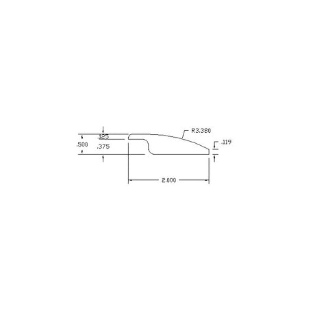 Prefinished Red Oak Ridge Hardwood 3/8 in. Thick x 2 in. Wide x 78 in. Length Reducer
