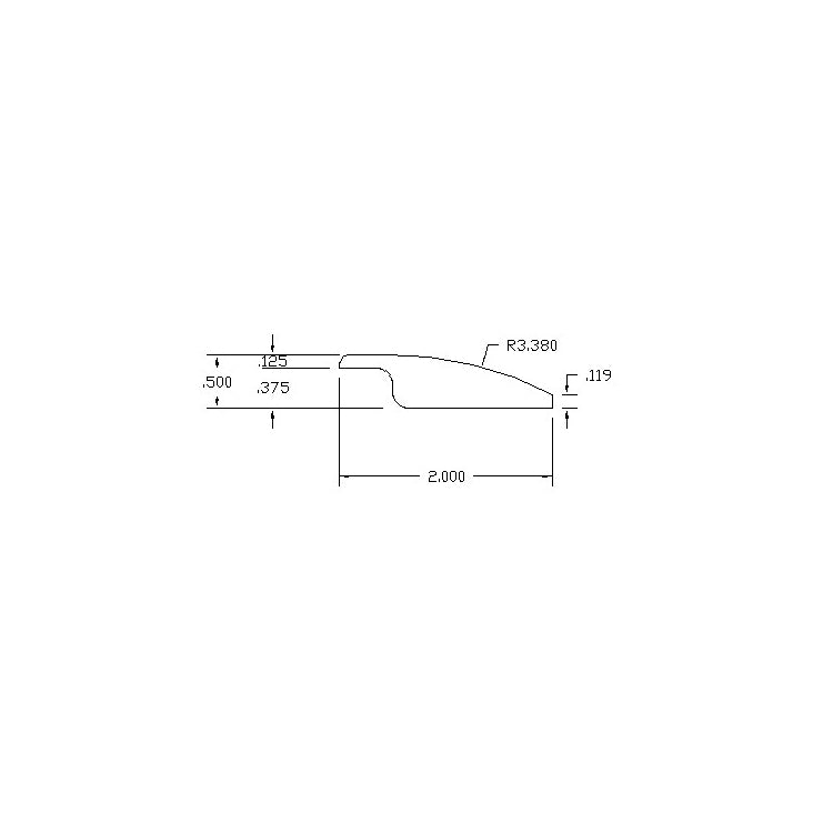 Prefinished Golden Valley Hickory Hardwood 3/8 in. Thick x 2 in. Wide x 78 in. Length Reducer