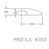 Prefinished Lake Superior Hickory 1.5 in. Wide x 6.5 ft. Length Overlap Reducer