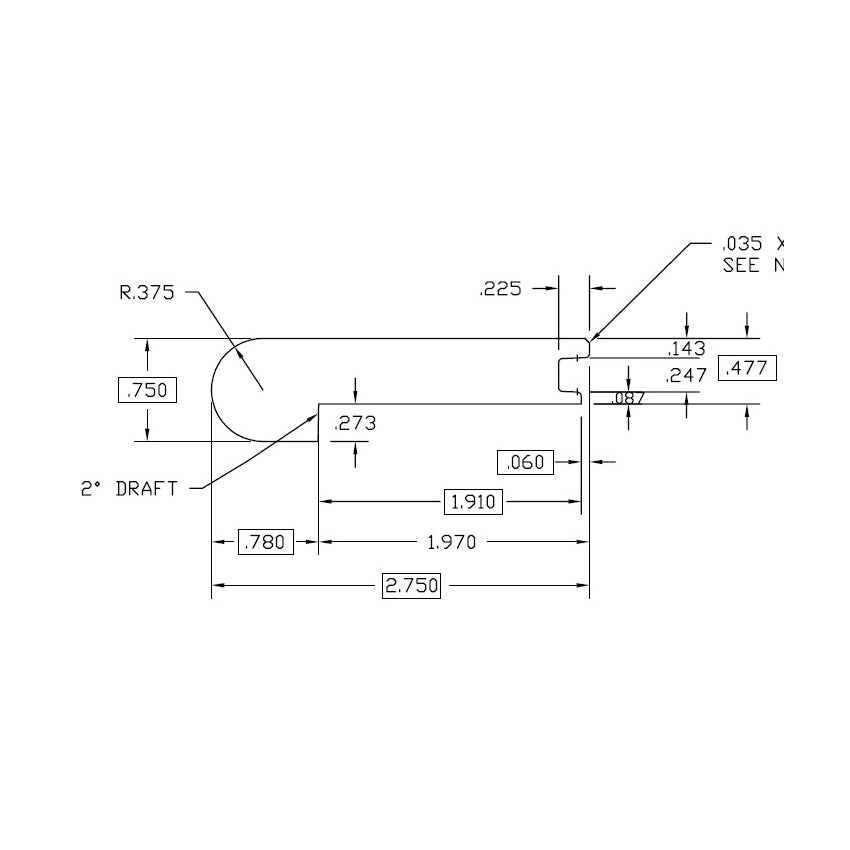 Prefinished Nautilus Hickory Wire Brushed 1/2 in. Thick x 2.75 in. Wide x 6.5 ft. Length Stair Nose