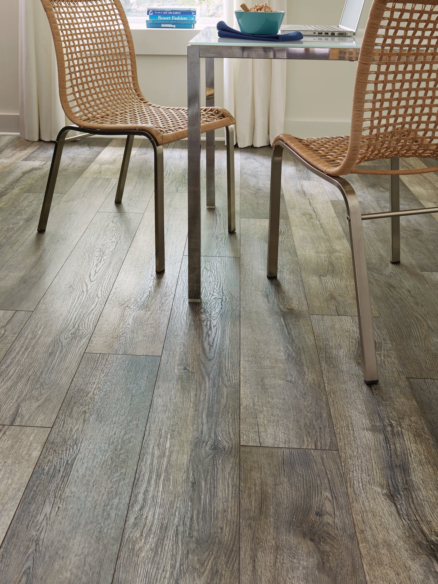 12mm Shadow Sail Oak Water-Resistant Laminate Flooring 7.48 in. Wide x 50.6 in. Long