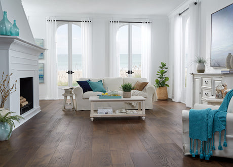 Living room setting with Engineered Rockaway Beach flooring