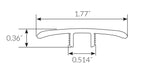 Red Oak Waterproof Hybrid Resilient 1.77 in. Wide x 7.5 ft. Length T-Molding