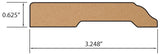 Copper Ridge Oak Vinyl 3.25 in wide x 7.5 ft Length Baseboard