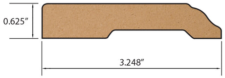 Copper Ridge Oak Vinyl 3.25 in wide x 7.5 ft Length Baseboard