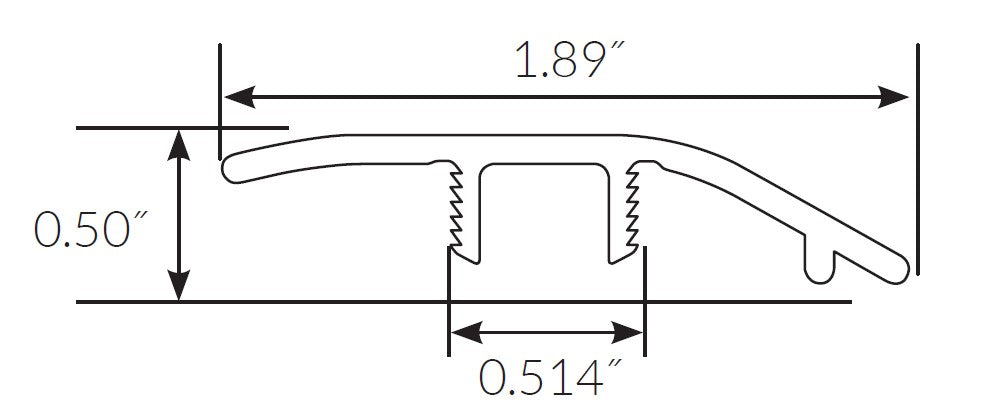 Lake Worth Oak Waterproof Hybrid Resilient 1.89 in. Wide x 7.5 ft. Length Reducer
