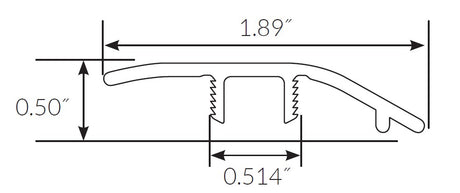 Brisk Hollow Oak Waterproof Laminate 1.89 in. Wide x 7.5 ft. Length Reducer
