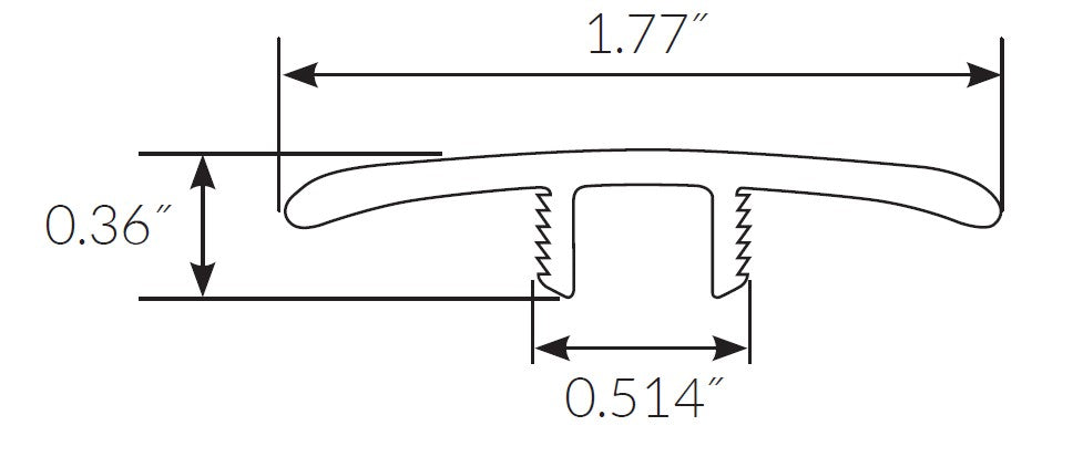 Twilight Villa Stone Laminate Waterproof 1.77 in wide x 7.5 ft Length Low Profile T-Molding