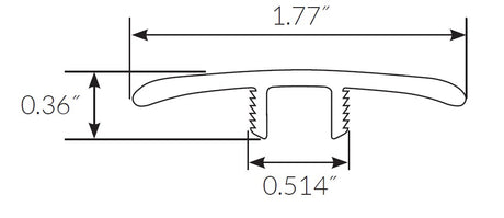 DH WP Trevi Fountain Marble Laminate Waterproof 1.77 in wide x 7.5 ft Length Low Profile T-Molding