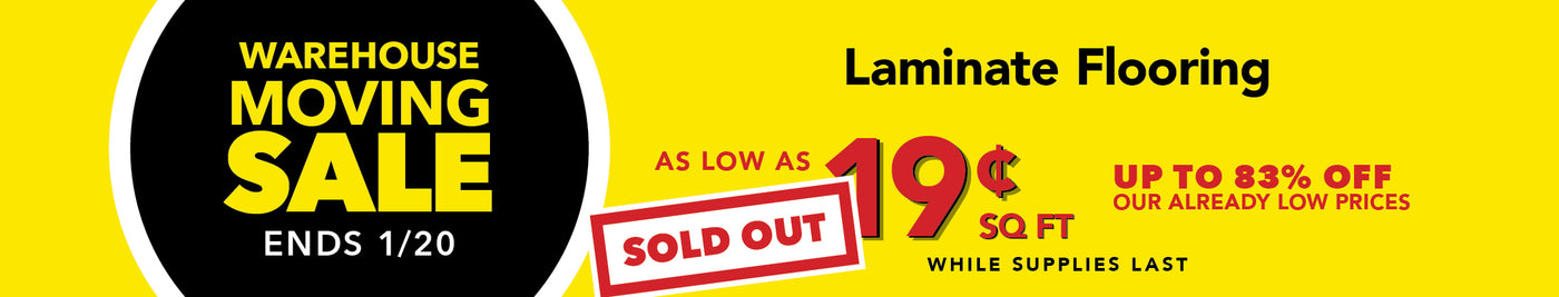 Laminate flooring as low as 19¢ sold out