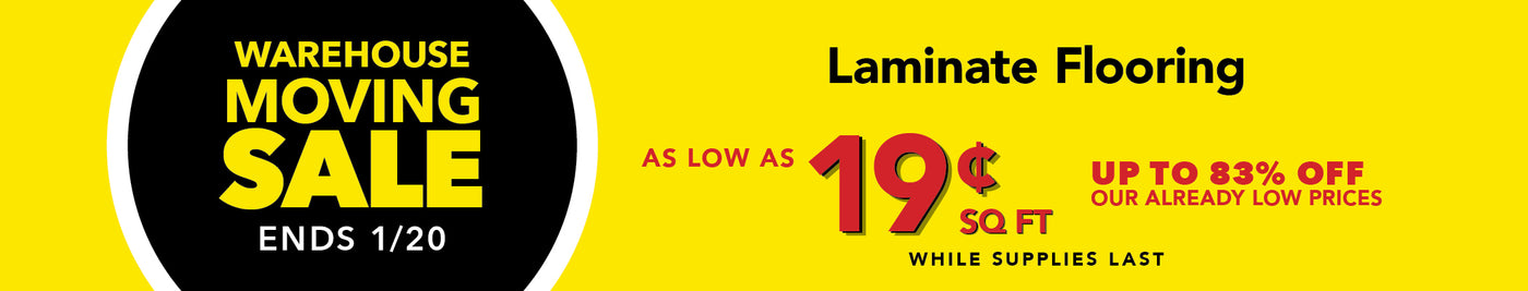 Laminate flooring as low as 19¢