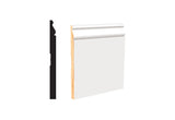 LWM 163E7P 9/16 in. Thick x 7-1/4 in. Tall x 12 ft. Length White PFJ Baseboard