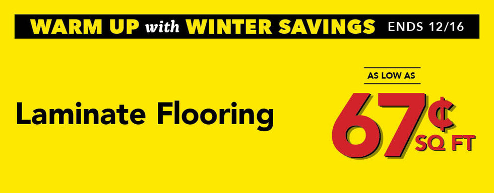 laminate flooring as low as 67¢ per square foot