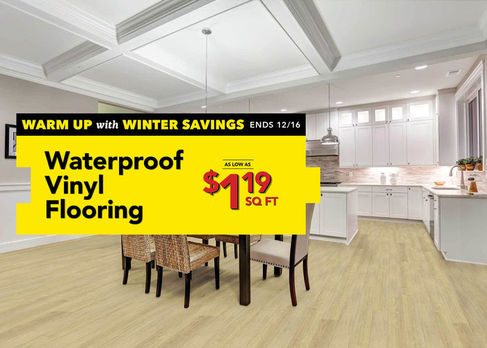 waterproof vinyl flooring as low as $1.19 per square foot
