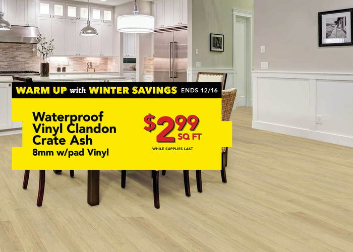 waterproof vinyl clandon crate ash $2.99 per square foot